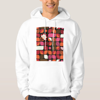 Geometric Löv Flowers Seamless Mönster Hoodie