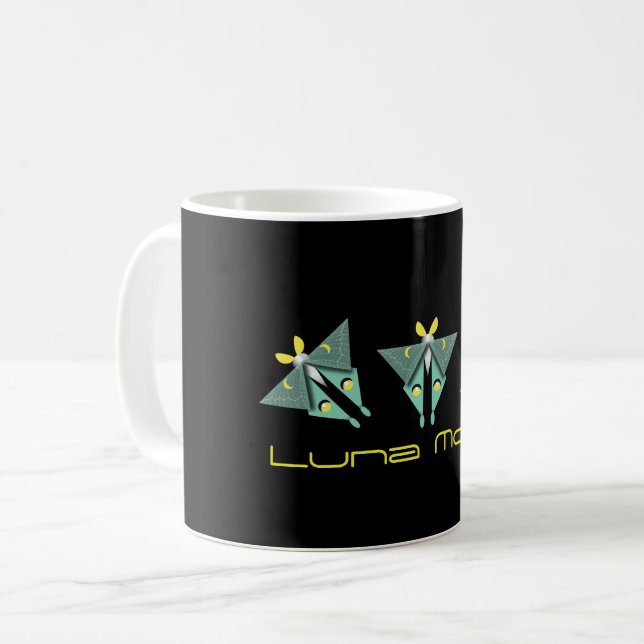 Geometric Luna Moth Kaffemugg (Framsida vänster)