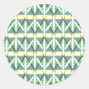 Geometric Luna Moth Runt Klistermärke