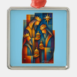 Geometric Magi - Three Wise Men Christmas Star Art Julgransprydnad Metall