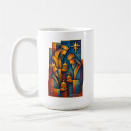 Geometric Magi - Three Wise Men Christmas Star Art Kaffemugg