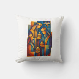 Geometric Magi - Three Wise Men Christmas Star Art Kudde