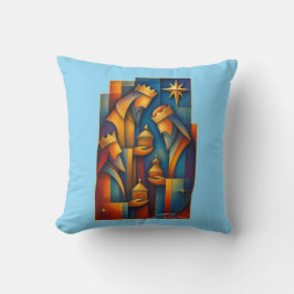 Geometric Magi - Three Wise Men Christmas Star Art Kudde