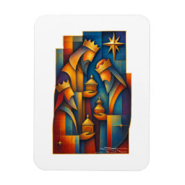Geometric Magi - Three Wise Men Christmas Star Art Magnet