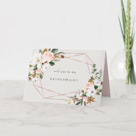 Geometric Magnolia Bridesmaid Card Kort