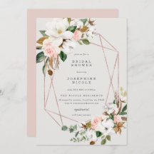 Geometric Magnolia Inbjudningskort för möhippan