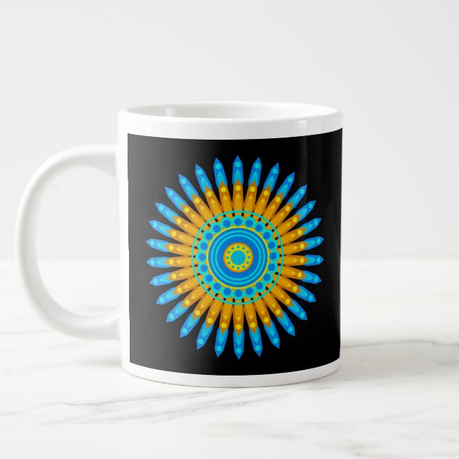 Geometric Mandala Art Circle Design 48256 Jumbo Mugg (Vänster)