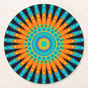Geometric Mandala Art Circle Design-48256 Underlägg Papper Rund