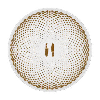 Geometric Mandala Chef's Glass Cutting Board