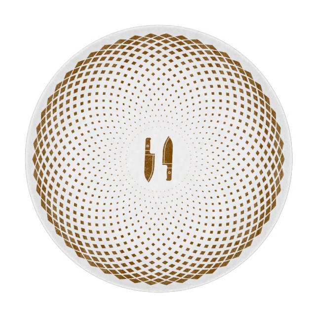 Geometric Mandala Chef's Glass Cutting Board (Framsidan)