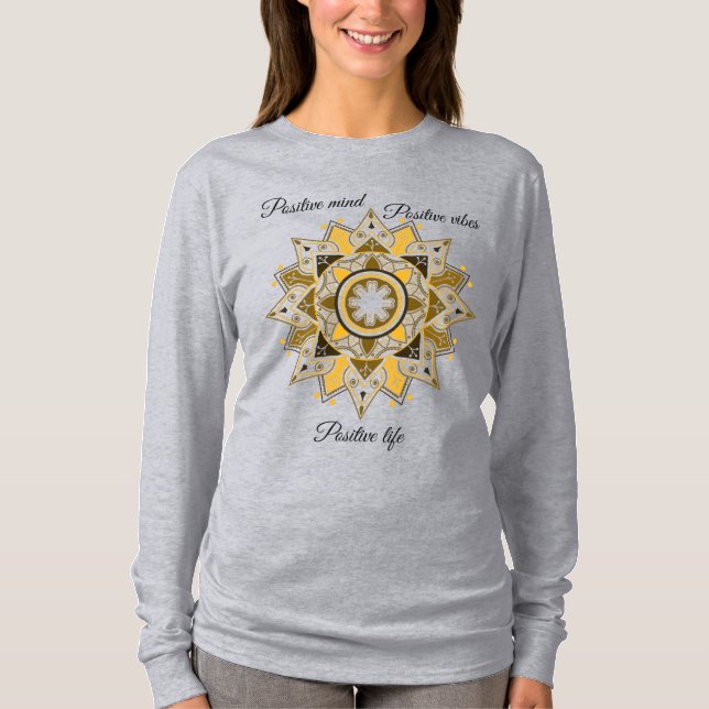 Geometric Mandala, inspirationell T Shirt (Framsida)