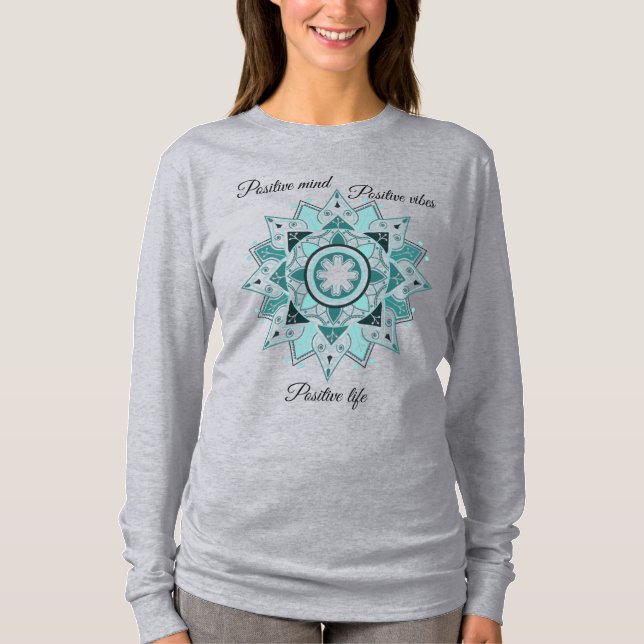 Geometric Mandala, inspirationell T Shirt (Framsida)