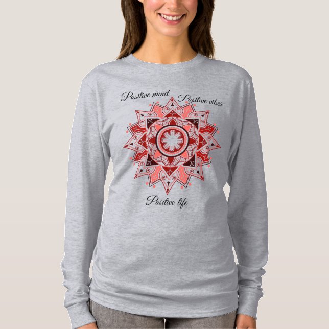 Geometric Mandala, inspirationell T Shirt (Framsida)