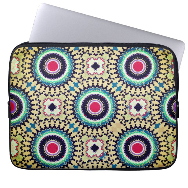 Geometric, Mandala Mönster Laptop Fodral (Framsidan)