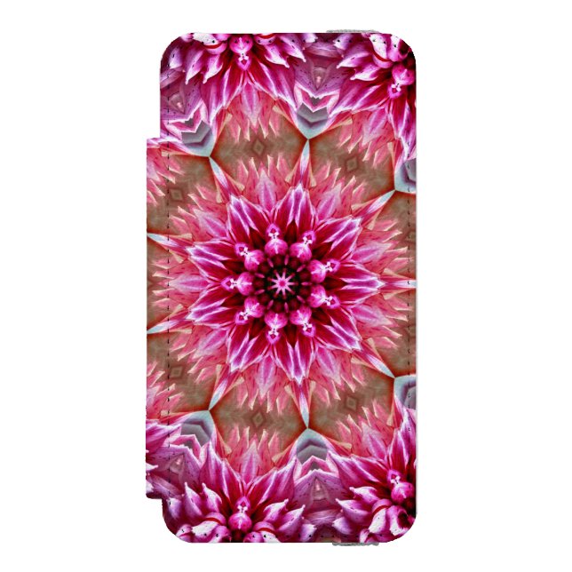 Geometric Mandala Pink Flower Pattern-67545 Incipio iPhone Wallet Skal (Folio Framsidan)