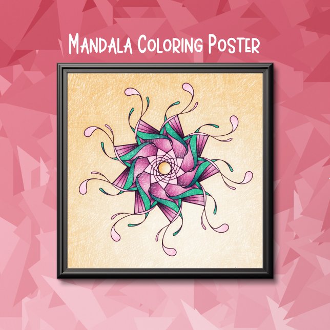 Geometric Mandala Poster färgning av stora Vuxarna (Skapare uppladdad)