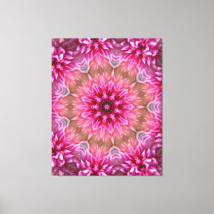Geometric Mandala Rosa Flower Mönster-67545 Canvastryck