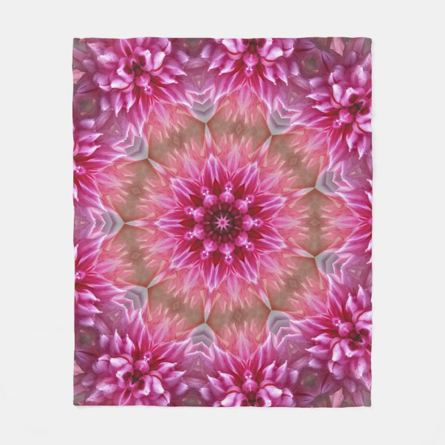 Geometric Mandala Rosa Flower Mönster-67545 Fleecefilt (Framsidan)