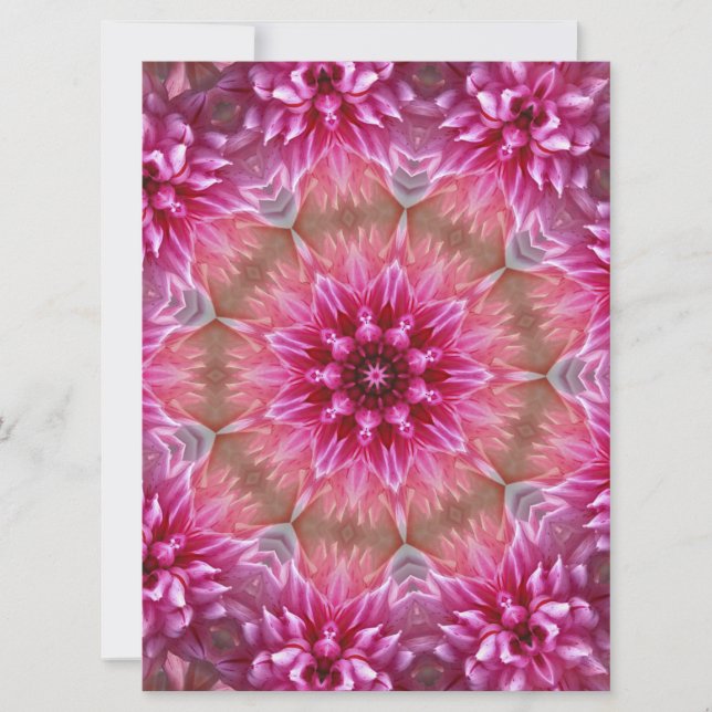 Geometric Mandala Rosa Flower Mönster-67545 Inbjudningar (Framsida)