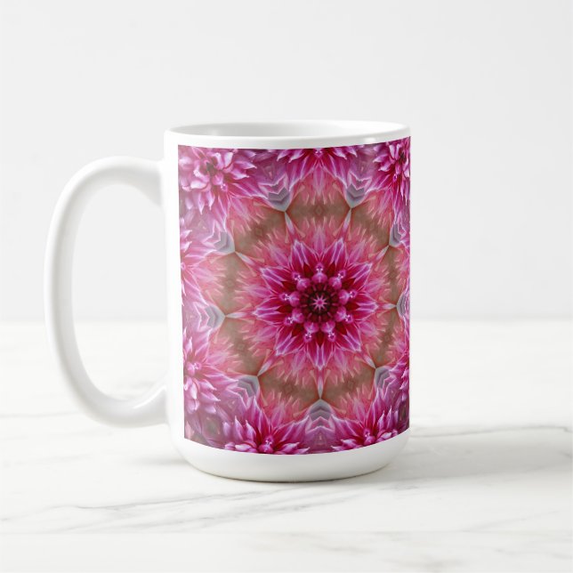 Geometric Mandala Rosa Flower Mönster-67545 Kaffemugg (Vänster)