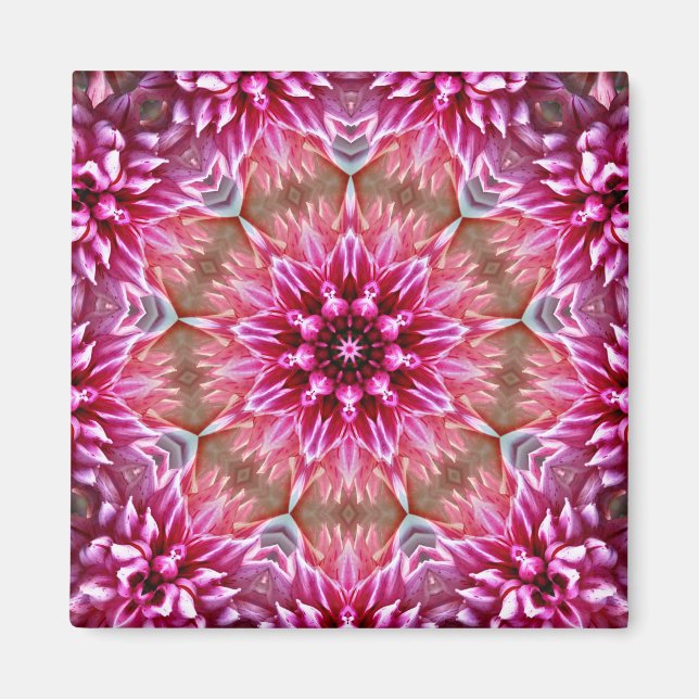 Geometric Mandala Rosa Flower Mönster-67545 Keycha Magnet (Framsidan)