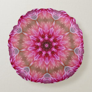 Geometric Mandala Rosa Flower Mönster-67545 Rund Kudde