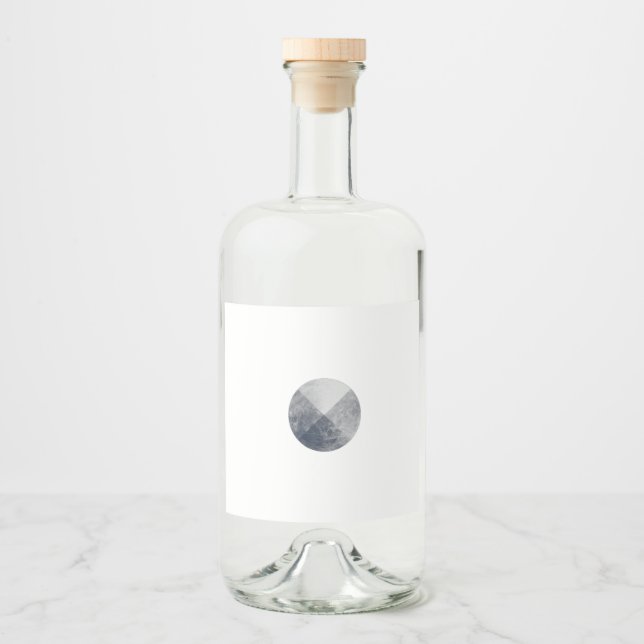 Geometric Måne Minimalist Design Spritflaskor Etikett (Framsida)