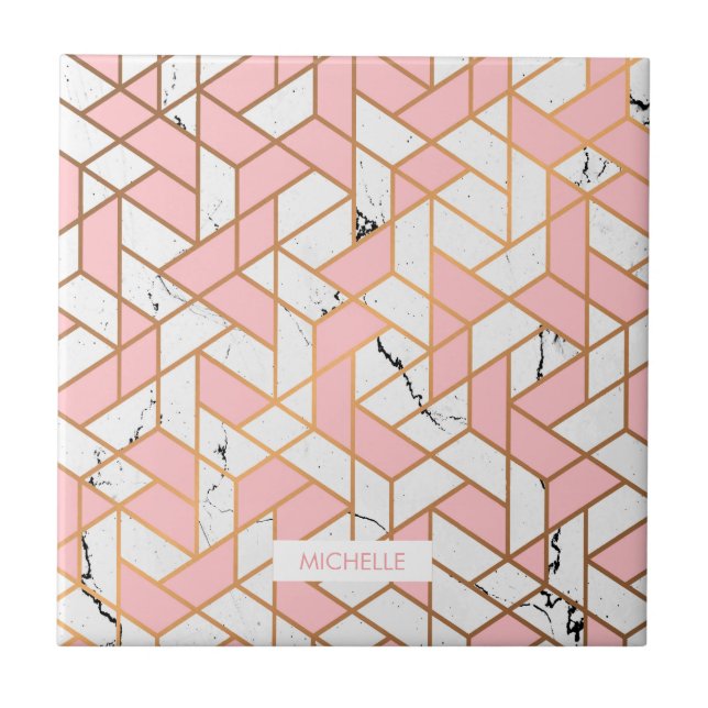 Geometric Marble Mönster Kakelplatta (Framsidan)
