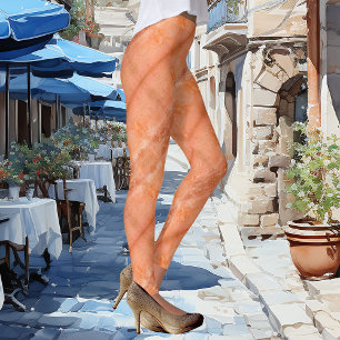 Geometric MarLED Mönster Italienska designlaggar Leggings