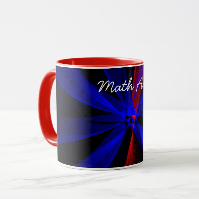 Geometric Math Art Coffee Mugg i Abstrakten Bluebe (Framsida vänster)