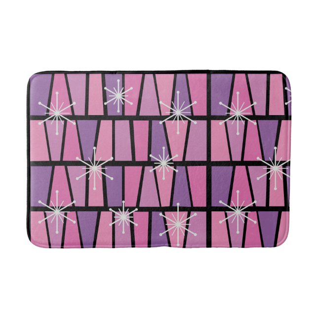 Geometric MCM Abstrakt Rosa Lila Badrumsmatta (Framsidan)