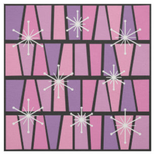 Geometric MCM Abstrakt Rosa Lila Tyg