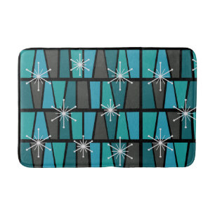Geometric MCM Abstrakt Turcos Teal Badrumsmatta