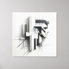 Geometric Mechanical Profile Canvastryck