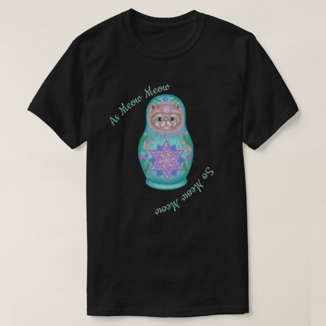 Geometric meowtreshka t shirt (Design framsida)