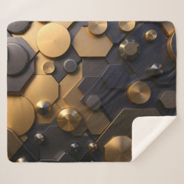 Geometric Metallic Abstrakt Wall Art - Guld och Bl