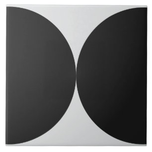 Geometric Mid Century Modern med svart halvcirkel Kakelplatta