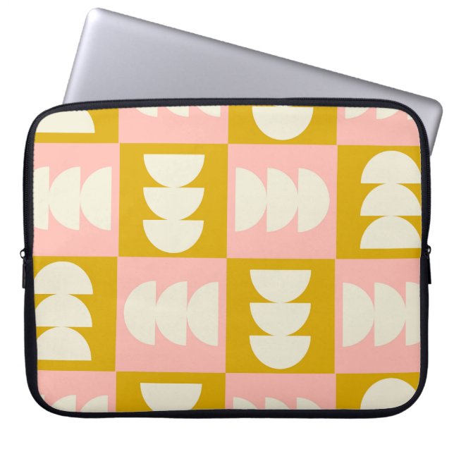 Geometric Mid Century Modern Retro Mönster Laptop Fodral (Framsidan)