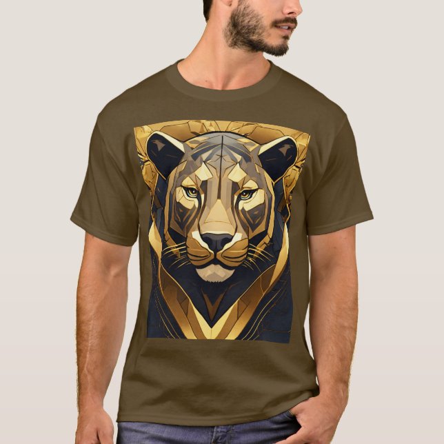 Geometric Midnight Panther T-shirt (Framsida)