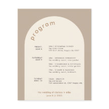 Geometric Minimal Sand Arch Bröllop Itinerary