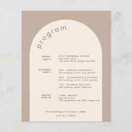 Geometric Minimal Sand Arch Bröllop Itinerary