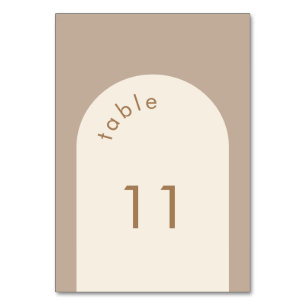 Geometric Minimal Sand Beige Arch Bröllop Bordsnummer