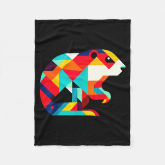Geometric Minimalism Modern Illustration Groundhog Fleecefilt