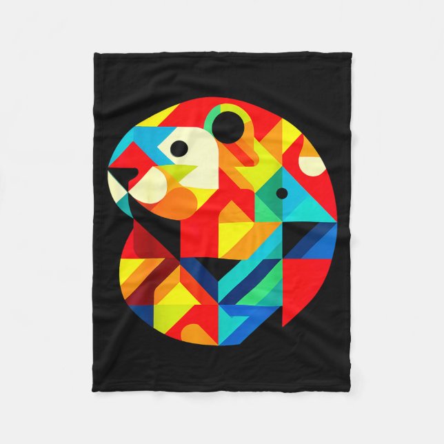 Geometric Minimalism Modern Illustration Groundhog Fleecefilt (Framsidan)