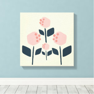 Geometric Minimalist Flowers - Modern Canvas Wall