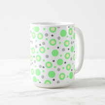 Geometric Mint Grönt Cream Grått Polka dots