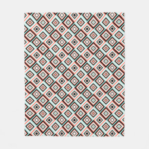Geometric Mint Orange Tile Mönster Fleece Blanket