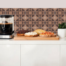 Geometric mocha mousse tile golv inspiration kakelplatta