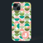 Geometric Mod Grönt Monogram iPhone/iPad-fall<br><div class="desc">Ett modets geometriska mönster i skuggor av grönt och rosa. Inspinerad av den moderna designen i mitten av århundradet har mönster djärva former och cirklar i det moderna grafiska utseende. Den här designen kan vara personlig och monogrammad med en inledande fas.</div>