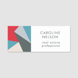 Geometric Modern Abstrakt Professionell Real Gods Namnbricka